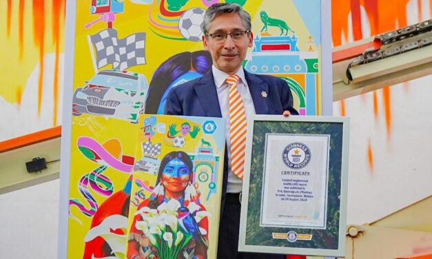 Otorgan el Récord Ginness a TV4 por su mural «Pera» en Guanajuato