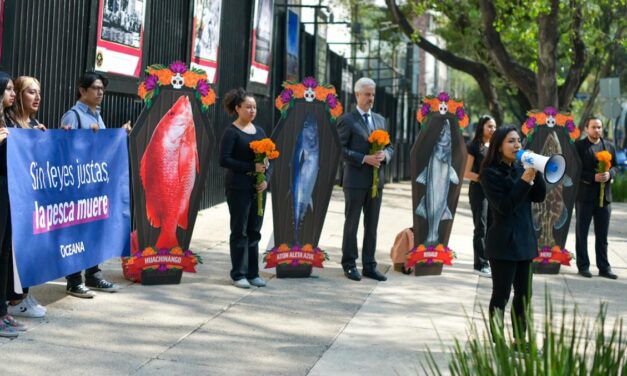 Protesta Oceana frente al Senado; exige ayuda al sector pesquero de México